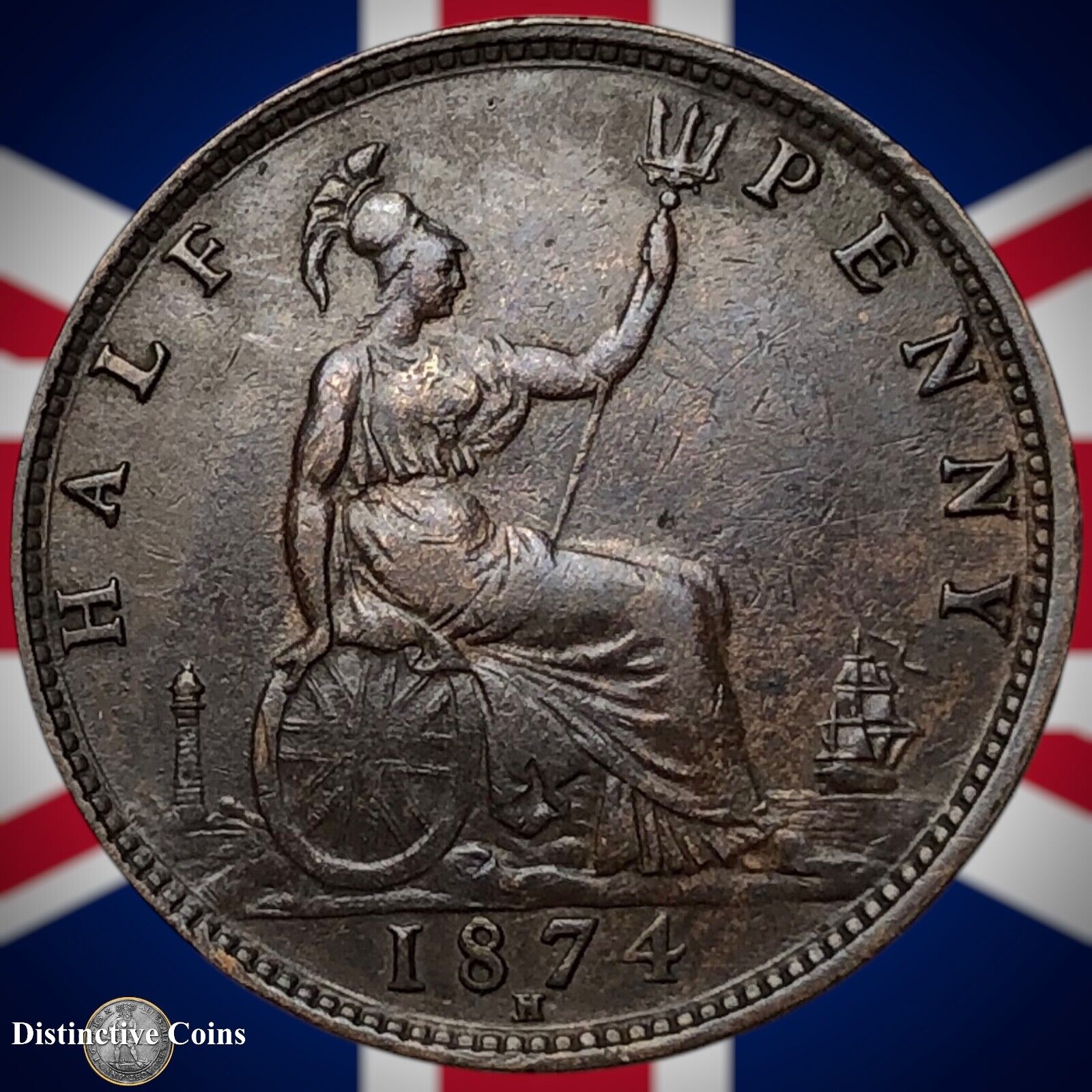 Great Britain 1874 H Half Penny 1/2d GB5512