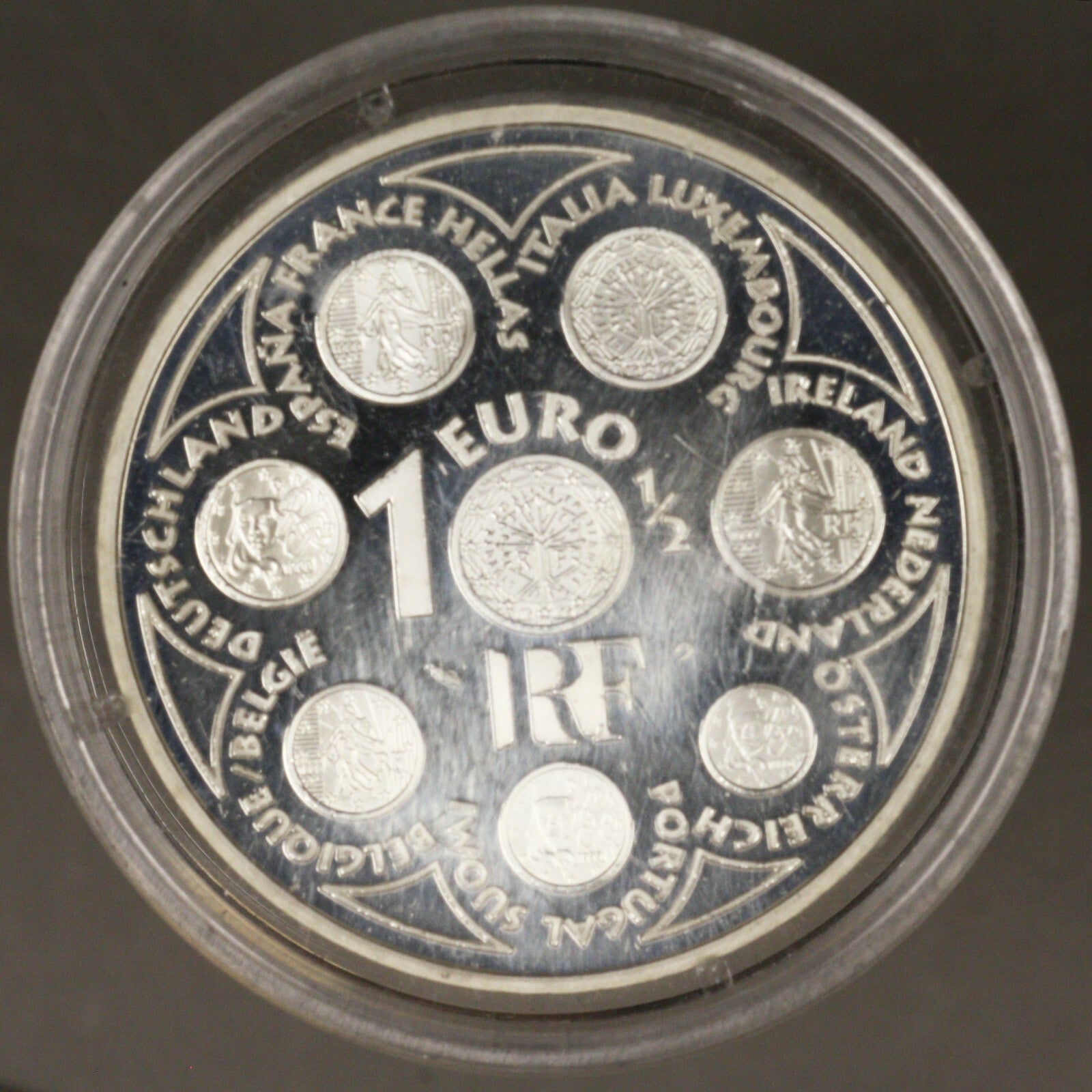 France 2002 1 1/2 Euro Silver Coin  European Union  Proof  