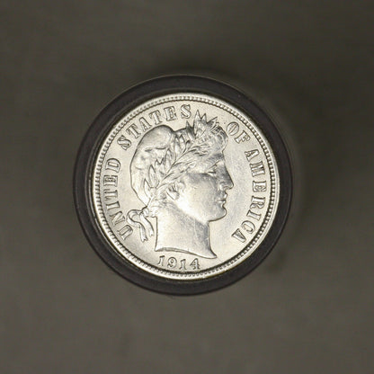 Barber Dime 1914 P Old Cleaning 