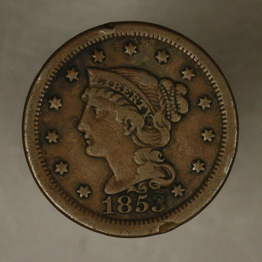 Large Cent 1853 Rim Bumps