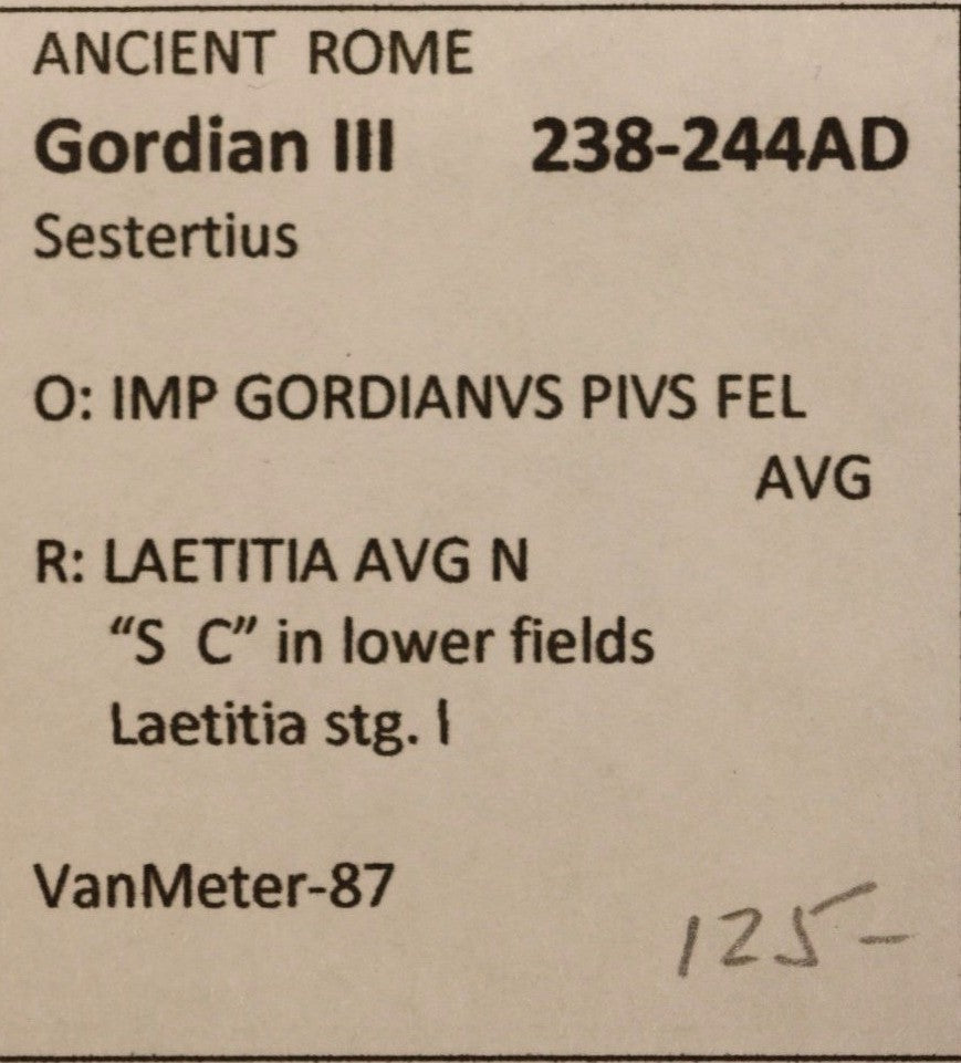Gordian III 238-244 AD Sestertius Ancient Rome Coin  