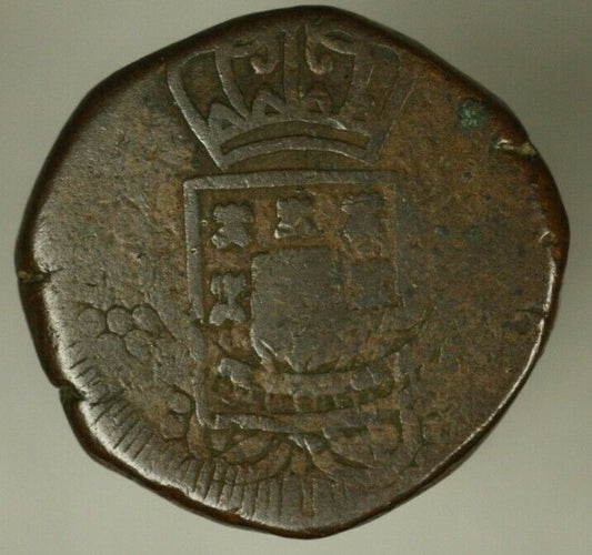 Portuguese India GOA  1/2 Tanga no date 1826-1834 crude Fine  A2190