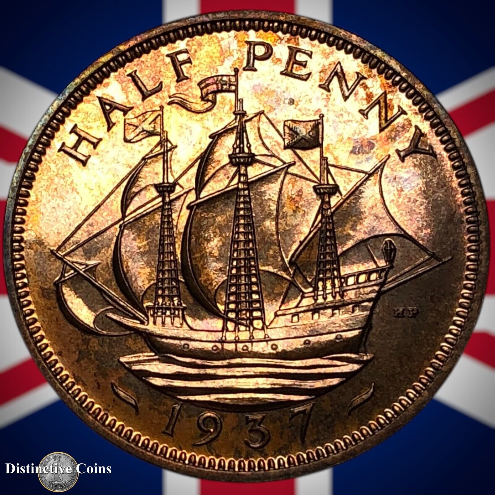 Great Britain 1937 Half Penny 1/2d GB6003