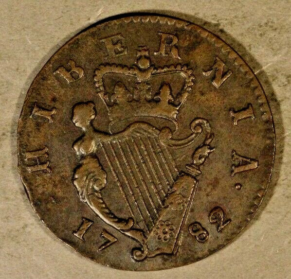  1782 Ireland 1/2 Penny Circulated (Perhaps Evasion)   