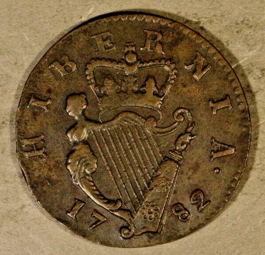  1782 Ireland 1/2 Penny Circulated (Perhaps Evasion)   