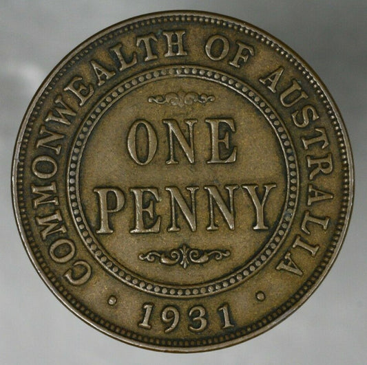 Australia 1931 Fallen 1 Penny XF