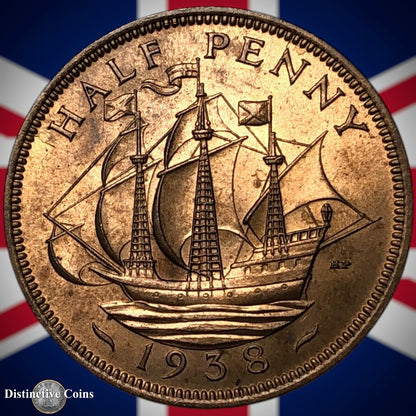 Great Britain 1938 Half Penny 1/2d GB6014