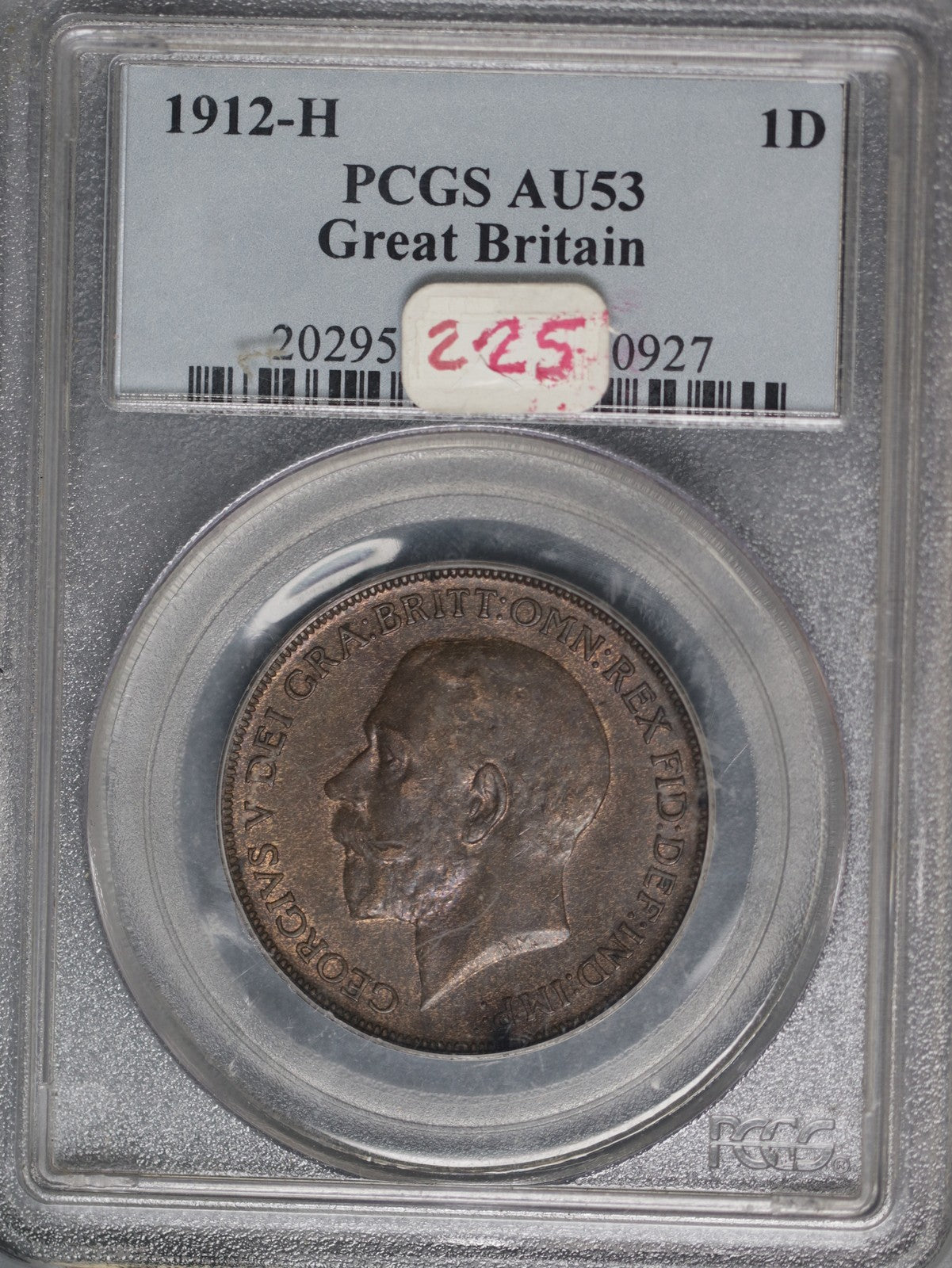 Great Britain 1912H Penny K-810 PCGS AU53