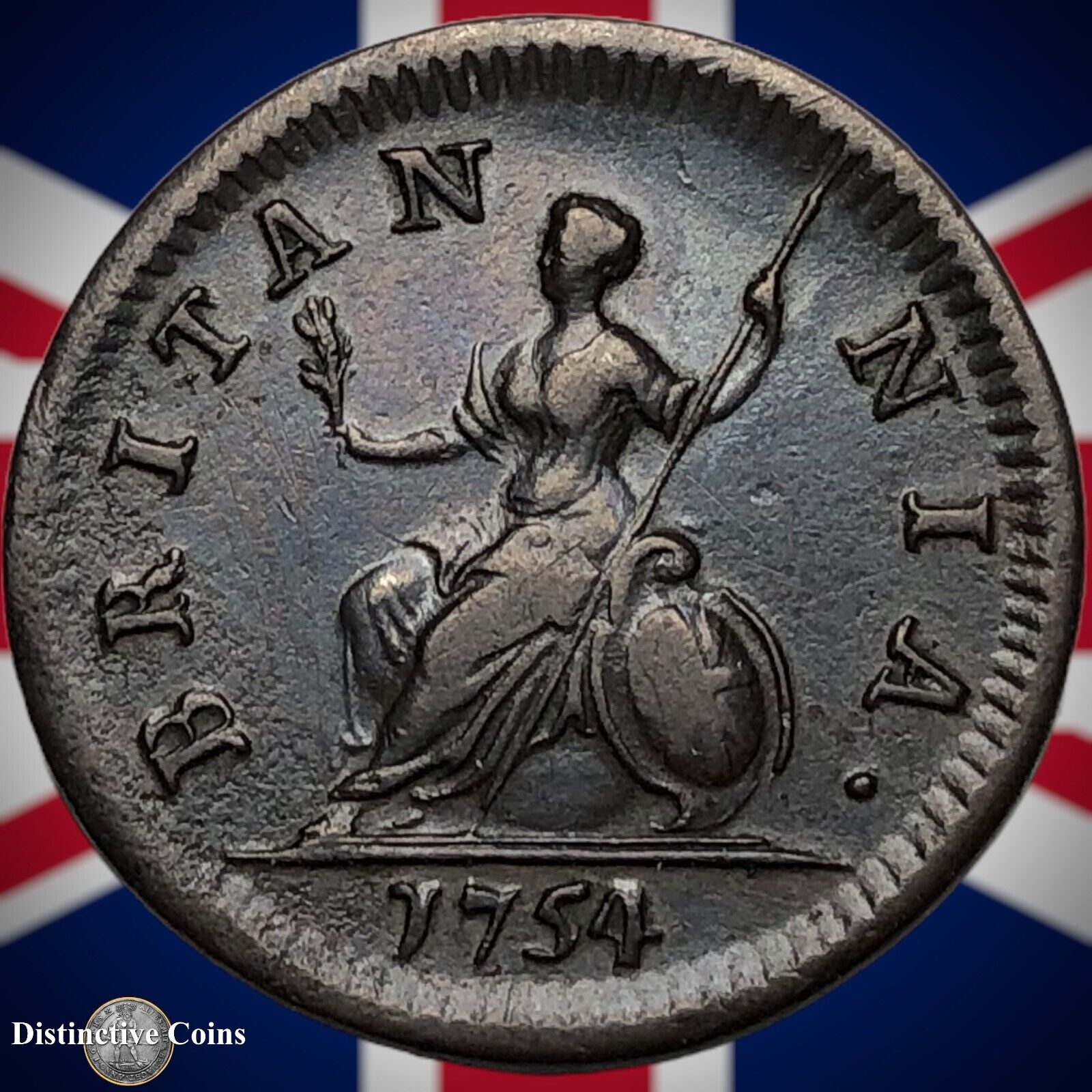 Great Britain 1754 Farthing 1/4d GB3181