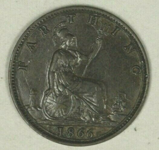 Great Britain Farthing  1866 AU   A2434