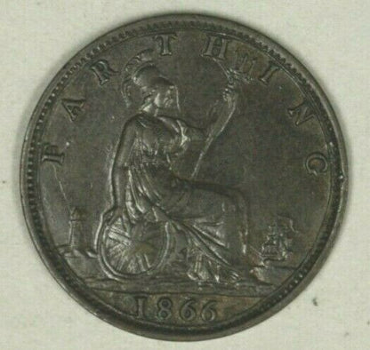 Great Britain Farthing  1866 AU   A2434
