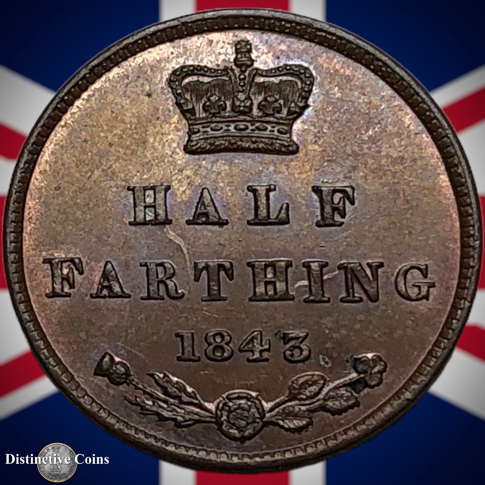 Great Britain 1843 Half Farthing 1/2 Penny GB3075