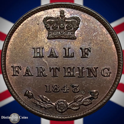 Great Britain 1843 Half Farthing 1/2 Penny GB3075