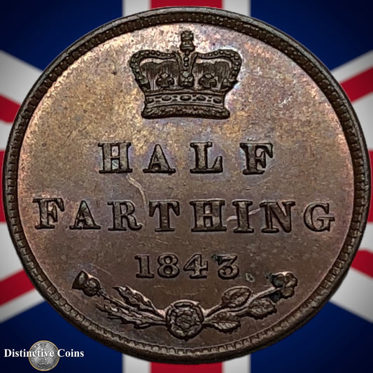 Great Britain 1843 Half Farthing 1/2 Penny GB3075