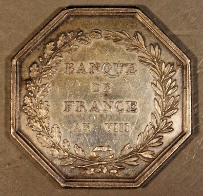 1845-60 Jeton Token Banque de France ANVIII /LA Fortune 