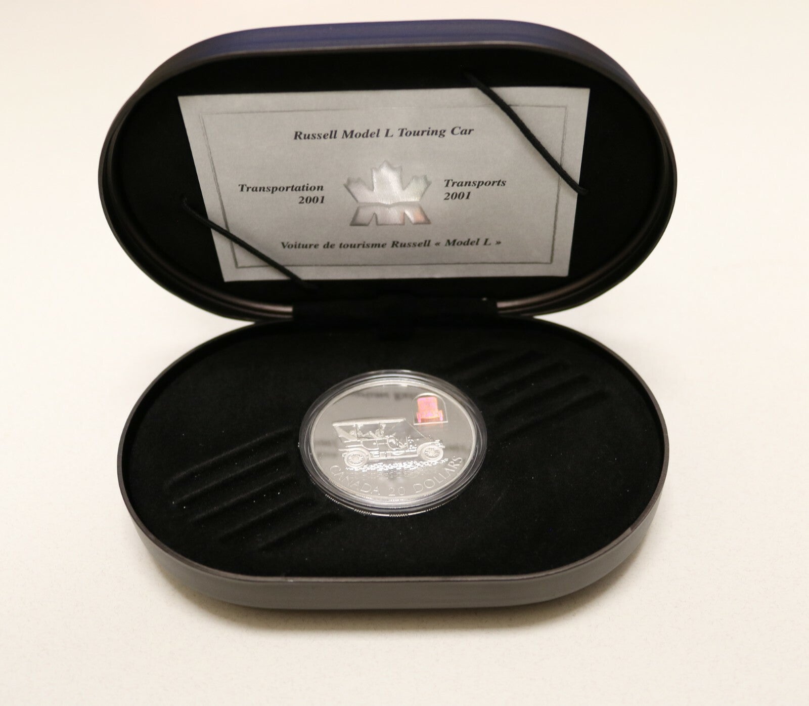 Canada 2001 Transportation Russell Model L Touring Car $20 Proof Coin  B371