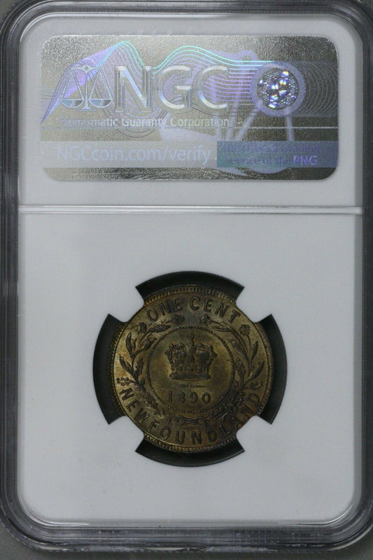 Canada 1890 Newfoundland 1 Cent NGC MS 63 BN   S332