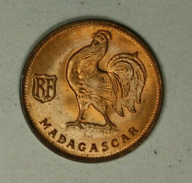 Madagascar 50 Centimes 1943  Red Gem BU   A1971