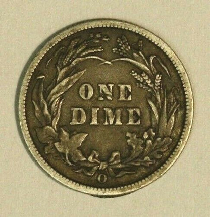1898 O Barber Dime Silver Circulated Coin Dark Appearance
