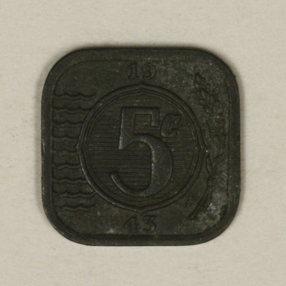 Netherlands 1943 5 five cents XF