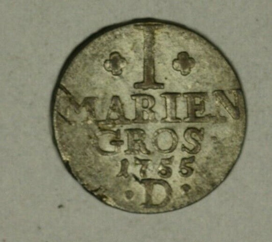 Germany East Friesland Silver Mariengroschen 1755-D  AU  A2077