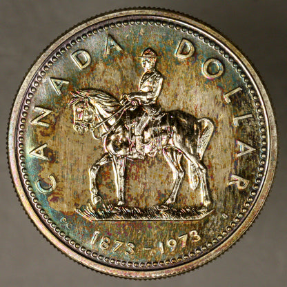 Canada 1973 Silver Dollar $ Beautifully Toned Reverse 