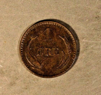 1879 Denmark 1 Ore Very Nice Higher Grade       