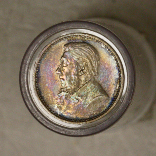 South Africa 1895 3 Pence XF toned