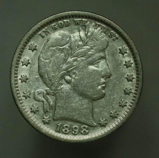 1898 P Barber Quarter 25 Cents United States U005