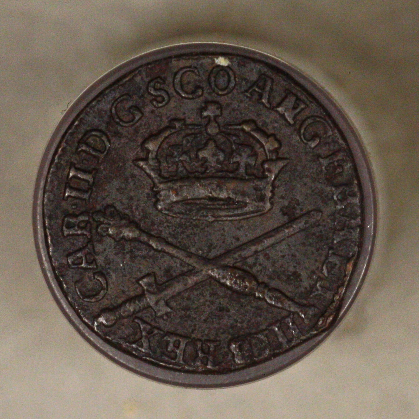 Scotland 1677 (2 Pence) Turner IIIB for HIB Error Porous XF