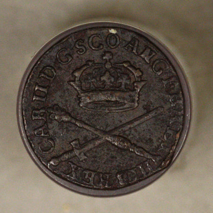 Scotland 1677 (2 Pence) Turner IIIB for HIB Error Porous XF