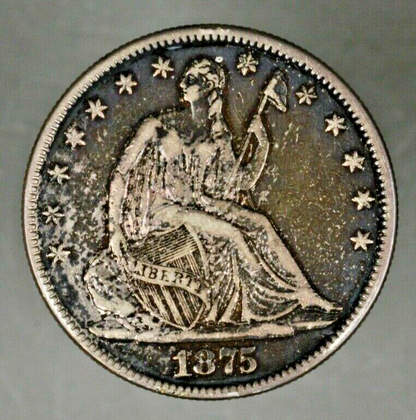 US Seated Liberty Half  1875 P   A2555