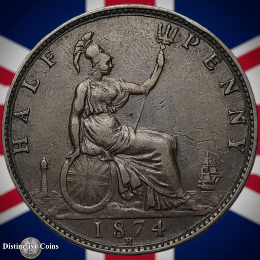 Great Britain 1874 H Half Penny 1/2d GB5508