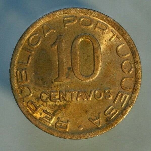 Mozambique 1942 10 Centavos Mostly Red Unc A591
