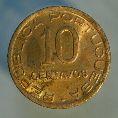 Mozambique 1942 10 Centavos Mostly Red Unc A591