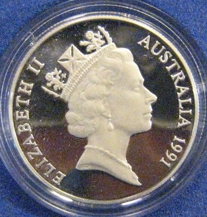 1991 Australia $10 Jabiru Bird Piedfort Proof Coin Box & Coa