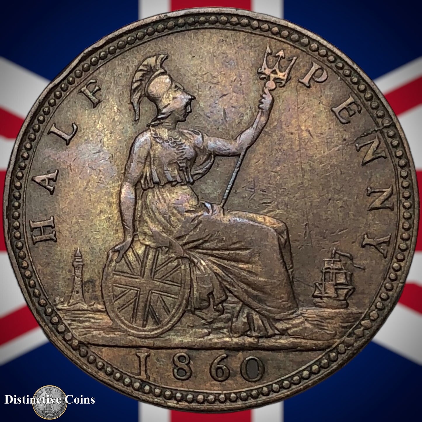 Great Britain 1860 Half Penny 1/2d GB5341