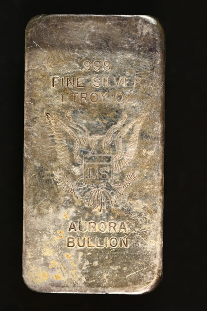 Aurora Bullion 1 oz .999 MS Silver Eagle Colorado Commercial Art Bar A3503