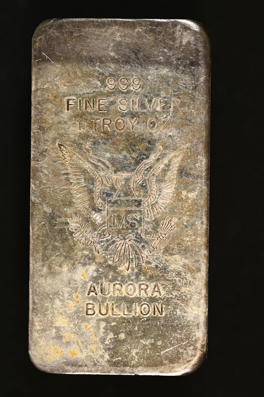 Aurora Bullion 1 oz .999 MS Silver Eagle Colorado Commercial Art Bar A3503