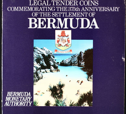 Bermuda  1984 11-Coin Uncirculated Set w/ map and stamps B375