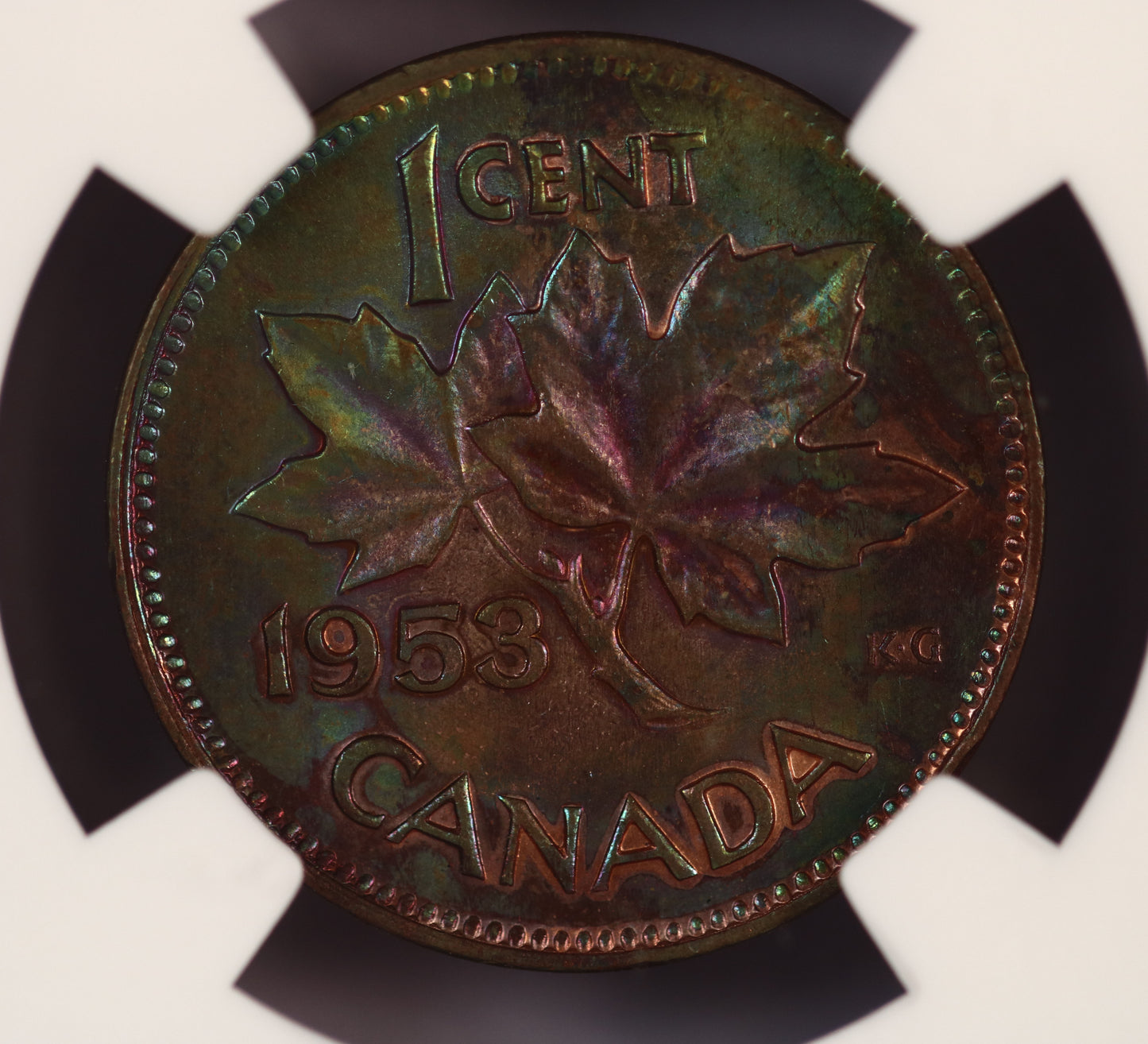 Canada 1953 One Cent No Shoulder Fold MS-65 S794