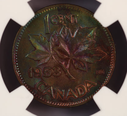 Canada 1953 One Cent No Shoulder Fold MS-65 S794