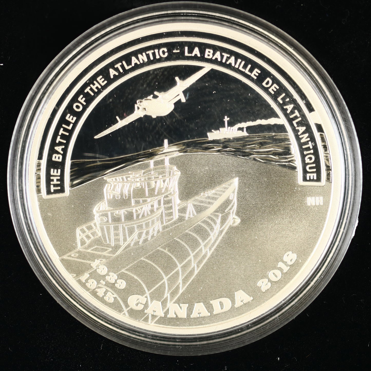Canada 2018 $20 1 oz. pure silver coin commemorating the Battle of the Atlantic C017