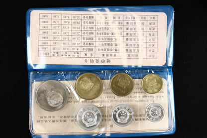 China 1980 7-Coin Uncirculated Mint Set in Original Blue Wallet B502