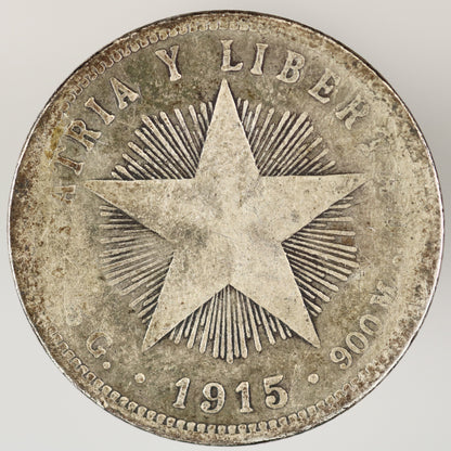 Cuba 1915 Course Reading 20 Centavos Low Relief Star A3567