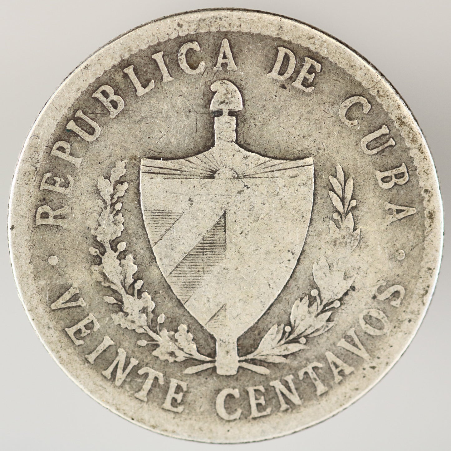 Cuba 1920 Course Reading 20 Centavos Low Relief Star A3568