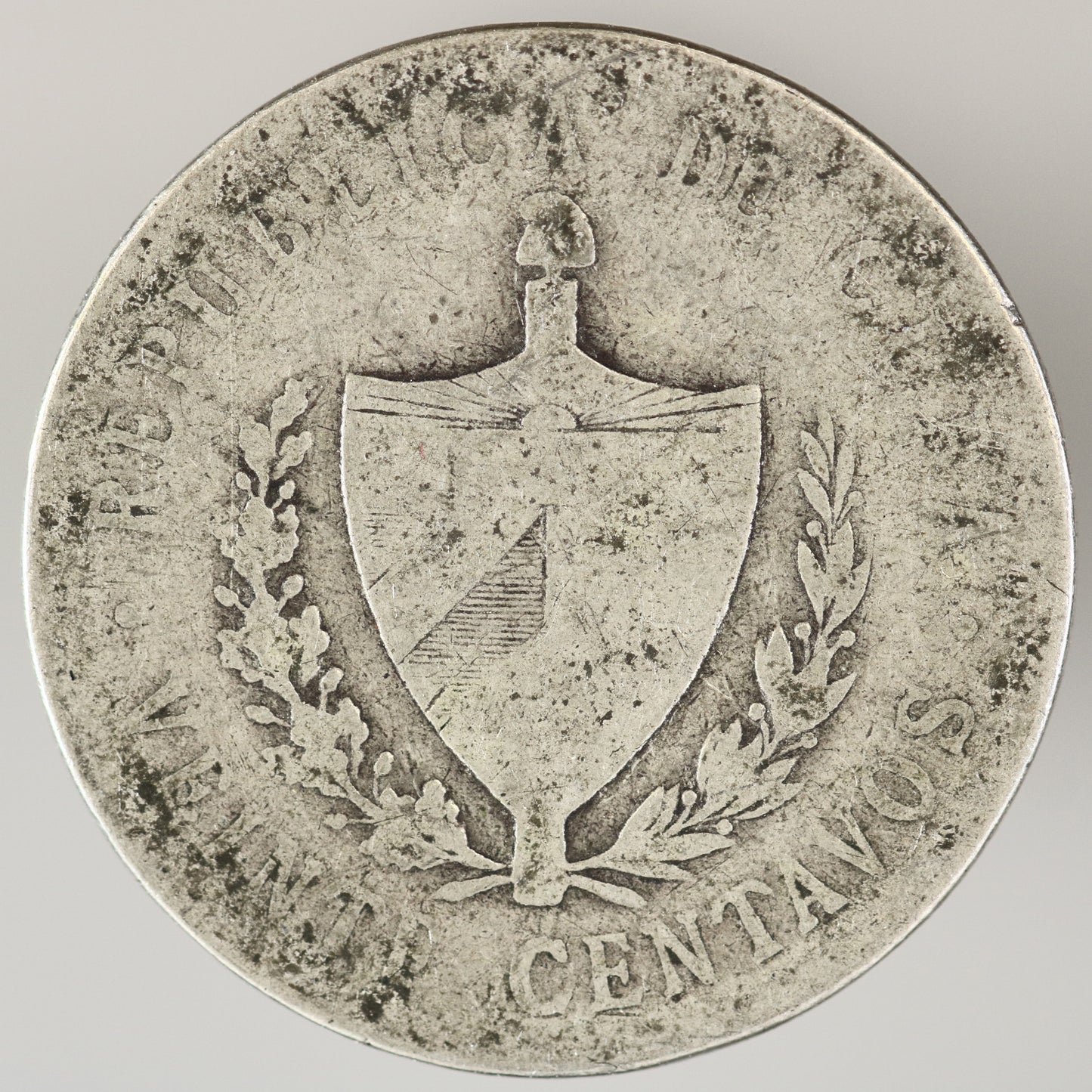 Cuba 1920 Course Reading 20 Centavos Low Relief Star A3569