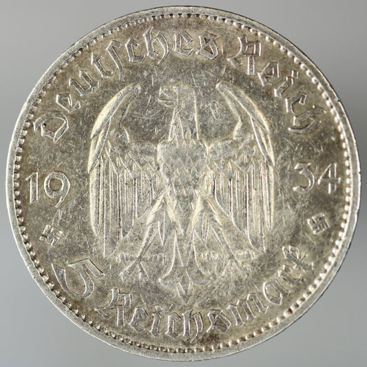 German 1934 F 5 Reichsmark Silver Commemorative Coin A3529