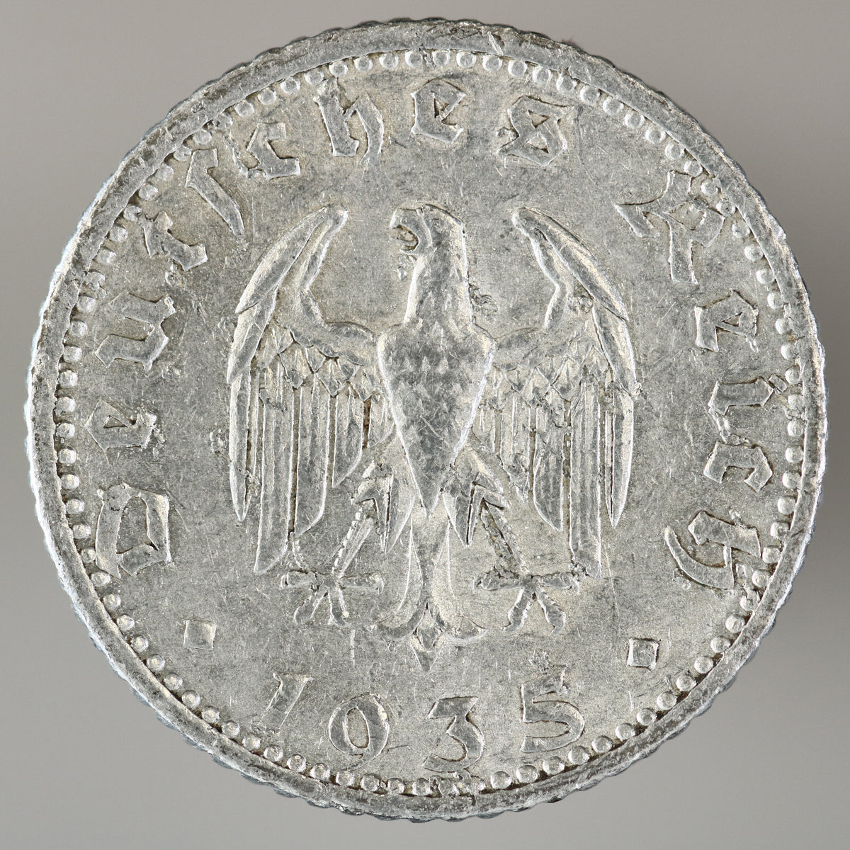 Germany 1935 A 50 Reichspfennig "Strike Error" A3560