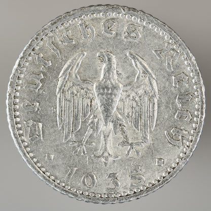 Germany 1935 A 50 Reichspfennig "Strike Error" A3560